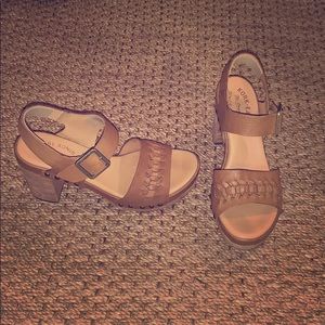 Kork-ease leather platform sandals